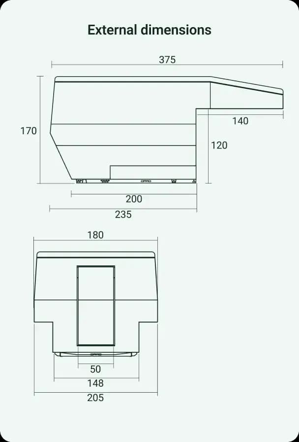 External dimensions