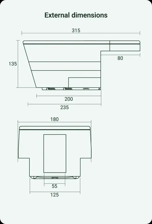 External dimensions