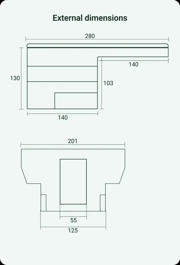External dimensions